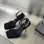 Sexy Noire Vêtement de rue Sandales Femme 2022 Bride Cheville 9 cm Talons Aiguilles Peep Toes / Bout Ouvert Sandales Talons Hauts