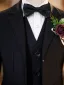 Noire 6 pièces Manches Longues Costume Garçon Mariage 2024 Mariage Bijoux De Corps Manteau Pantalon Chemise Cravate Gilet