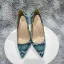 Ovanlig Limegrön Gatukläder Snakeskin Trycket Pumps 2023 12 cm Stilettklackar Spetsiga Pumps Högklackade