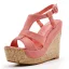 Fashion Orange Street Wear T-Strap Womens Sandals 2023 12 cm Wedges Open / Peep Toe Sandals