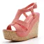 Fashion Purple Street Wear Womens Sandals 2025 T-Strap 12 cm Wedges Open / Peep Toe Sandals High Heels