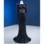 Haut de Gamme Noire Fait main Perle Paillettes Robe De Soirée 2023 Trompette / Sirène Encolure Dégagée Manches Longues Dos Nu Train De Balayage Soirée Robe De Ceremonie