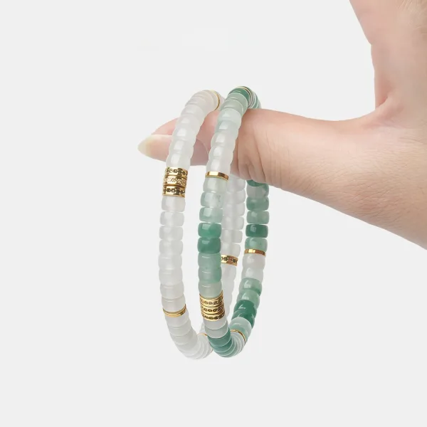 Mode Vert Dégradé De Couleur Fait main Jadéite Bracelets Accessorize 2026