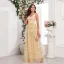 Chic / Beautiful Lace Flower Dusky Pink Prom Dresses 2024 A-Line / Princess V-Neck Sleeveless Backless Floor-Length / Long Prom Formal Dresses