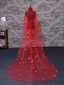Unusual Red Butterfly Court Train 3.5 m Wedding Veils 2025 Tulle