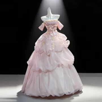 Blomsterfe Lyserød Sløjfe Applikationsbroderi Cascading Flæser Gallakjoler 2026 Chiffon Balkjole Off The Shoulder Ærmeløs Halterneck