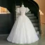 Élégant Blanche Perlage Paillettes Perle Robe De Bal 2026 Robe Boule Encolure Carrée Gonflée Manches Courtes Dos Nu Longue Robe De Ceremonie