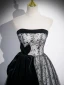 Chic / Beautiful Black Spotted Prom Dresses 2023 Ball Gown Strapless Sleeveless Backless Floor-Length / Long Formal Dresses