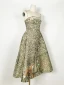 Fashion Clover Green Floral Prom Dresses 2022 A-Line / Princess Strapless Sleeveless Backless Tea-length Prom Formal Dresses