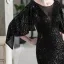Sparkly Black Sequins Evening Dresses 2022 Trumpet / Mermaid Scoop Neck 1/2 Sleeves Floor-Length / Long Evening Party Formal Dresses