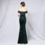 Sexy Black Sequins Evening Dresses 2022 Trumpet / Mermaid Off-The-Shoulder Short Sleeve Backless Split Front Floor-Length / Long Prom Formal Dresses