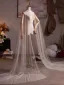 Unusual White Handmade  Pearl Sequins Prom shawl 2025 High Neck Tulle