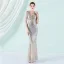 Sparkly Black Sequins Evening Dresses 2022 Trumpet / Mermaid V-Neck Beading Sleeveless Floor-Length / Long Evening Party Formal Dresses