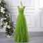 Chic / Beautiful Green Cascading Ruffles Prom Dresses 2024 A-Line / Princess Square Neckline Sleeveless Backless Floor-Length / Long Prom Formal Dresses