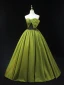 Fashion Clover Green Prom Dresses 2024 Ball Gown Strapless Bow Sleeveless Backless Floor-Length / Long Formal Dresses