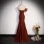 Chic / Belle Chocolat Robe De Bal 2023 Trompette / Sirène Bustier Noeud Sans Manches Dos Nu Longue Promo Robe De Ceremonie