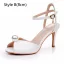 Simple Blanche Bride Cheville Chaussure De Mariée 2024 11 cm Talons Aiguilles Peep Toes / Bout Ouvert Mariage Sandales Talons Hauts