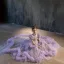 Elegant Lavender Beading Pearl Sequins Birthday Flower Girl Dresses 2025 Ball Gown High Neck Puffy Short Sleeve Backless Sweep Train
