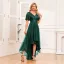 Chic / Belle Bordeaux Paillettes Asymétrique Robe De Bal 2024 Princesse V-Cou Manches Courtes Dos Nu Promo Robe De Ceremonie