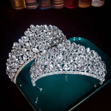 Błyszczące Białe Rhinestone Ślub Ozdoby Do Włosów Ślubne Tiara 2022