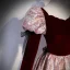 Elegant Burgundy Glitter Prom Dresses 2023 A-Line / Princess V-Neck Bow 3/4 Sleeve Backless Floor-Length / Long Prom Formal Dresses