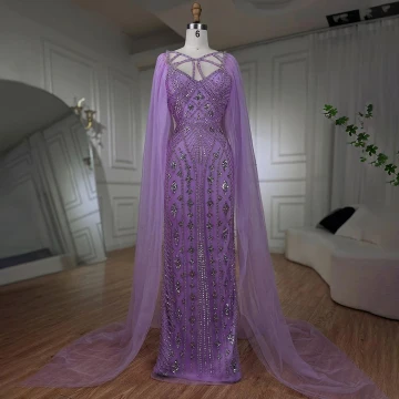 High End Sparkly Lilac Sequins Prom Dresses 2024 Trumpet Mermaid Spaghetti Straps Sleeveless Backless Sweep Train Prom Formal Dresses