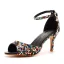Sexy Noire Multi-Couleurs Faux Diamant Cocktail Sandales Femme 2023 Bride Cheville 7 cm Talons Aiguilles Peep Toes / Bout Ouvert Sandales Talons Hauts
