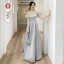 Simple Gris Robe Demoiselle D'honneur 2022 Princesse Manches Courtes Dos Nu Longue Demoiselle D'honneur Robe De Ceremonie