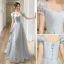 Simple Gris Robe Demoiselle D'honneur 2022 Princesse Manches Courtes Dos Nu Longue Demoiselle D'honneur Robe De Ceremonie
