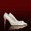 Elegant Ivory Leather Beading Rhinestone Wedding Shoes 2022 8 cm Stiletto Heels Pointed Toe Wedding Pumps High Heels