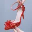 Charmant Silber Strass Kristall Knöchelriemen Brautschuhe 2024 9 cm Stilettos Spitzschuh Hochzeit Hochhackige