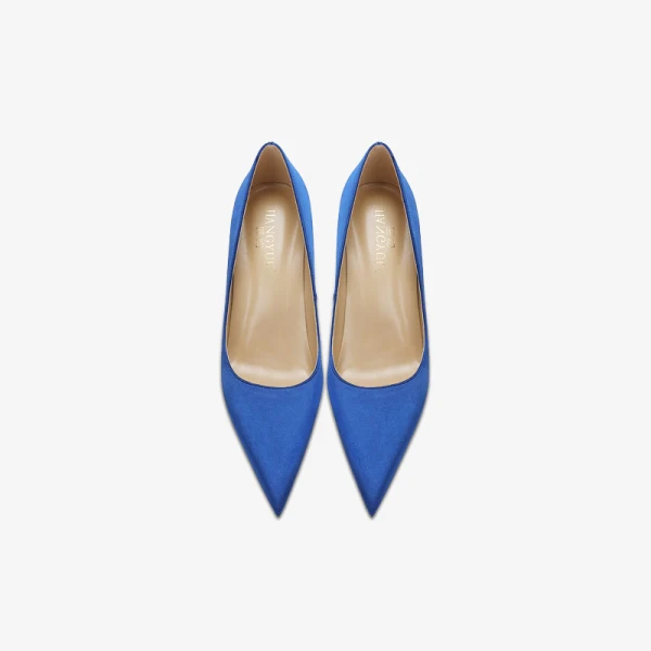 Modest / Simple Royal Blue Satin Prom Pumps 2023 12 cm Stiletto Heels Pointed Toe Pumps High Heels