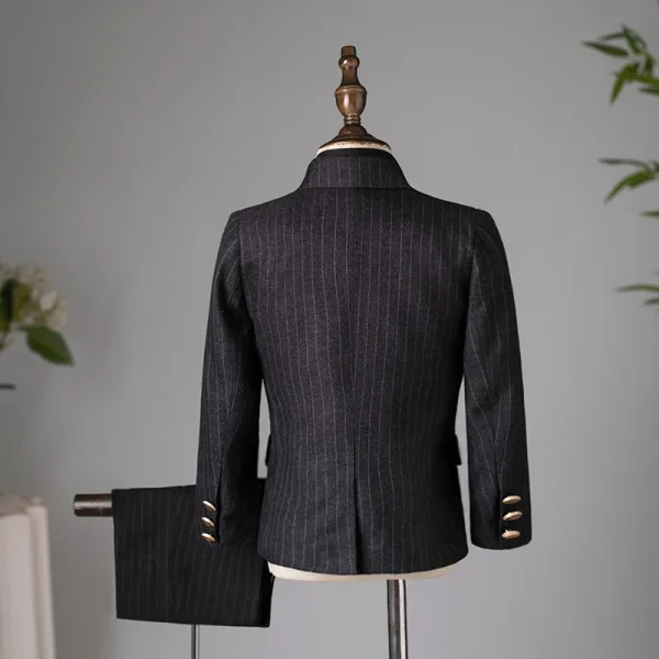 Fashion Black Rhinestone 6-piece Boys Wedding Suits 2025 Long Sleeve Body Jewellery Coat Pants Shirt Tie Vest Wedding