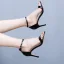 Sexy Rougissant Rose Soirée Sandales Femme 2024 Bride Cheville Talons Hauts 8 cm Talons Aiguilles Peep Toes / Bout Ouvert Sandales