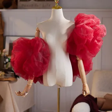 Chic Belle Bordeaux Volants Châle 2026 Tulle