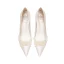 Eleganta Elfenben Pärla Satin Brudskor 2022 8 cm Stilettklackar Läder Spetsiga Bröllop Pumps Högklackade