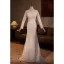 Muslim Modest / Simple White Trumpet / Mermaid Wedding Dresses 2024 High Neck Long Sleeve Floor-Length / Long Wedding