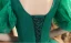 Vintage / Retro Dark Green Beading Glitter Prom Dresses 2024 Ball Gown V-Neck Puffy Short Sleeve Backless Floor-Length / Long Prom Formal Dresses