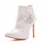 Élégant Blanche Faux Diamant En Dentelle Fleur Mariage Bottes Femme 2025 11 cm Talons Aiguilles À Bout Pointu Chaussure De Mariée