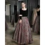 Elegant Black Evening Dresses 2023 A-Line / Princess Square Neckline Long Sleeve Backless Floor-Length / Long Evening Party Formal Dresses