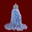 Luxury / Gorgeous Sexy Sky Blue Handmade  Tassel Beading Pearl Cascading Ruffles Evening Dresses 2023 Trumpet / Mermaid V-Neck Long Sleeve Sweep Train Evening Party