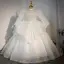 Charming White Beading Pearl Sequins Wedding Flower Girl Dresses 2022 Ball Gown High Neck Short Sleeve Court Train Flower Girl Dresses