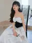 Charming Grey Floral Evening Dresses 2022 A-Line / Princess Off-The-Shoulder Sleeveless Backless Floor-Length / Long Evening Party Formal Dresses