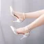 Chic / Belle Blanche Faux Diamant Bride Cheville Chaussure De Mariée 2023 9 cm Talons Aiguilles À Bout Pointu Mariage Talons Hauts