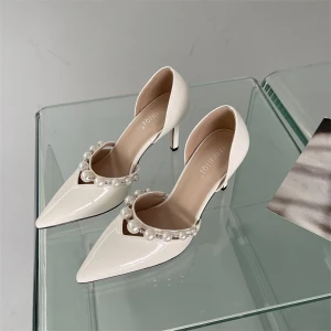 Chic Beautiful Ivory Pearl Prom Womens Shoes 2022 9 Cm Stiletto Heels Pointed Toe Womens Shoes High Heels