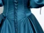 Vintage / Retro Ink Blue Satin Prom Dresses 2024 Ball Gown Off-The-Shoulder Puffy Short Sleeve Backless Floor-Length / Long Prom Formal Dresses
