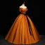 Élégant Orange Perlage Paillettes Satin Robe De Bal 2023 Robe Boule De l'épaule Sans Manches Dos Nu Noeud Ceinture Longue Robe De Ceremonie