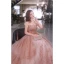 Chic / Belle Rougissant Rose Perlage Perle Paillettes Robe De Bal 2022 Princesse Bustier Sans Manches Dos Nu Longue Robe De Ceremonie