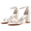 Sexy Weiß Abend Sandalen Damen 2023 Knöchelriemen 7 cm Thick Heels Peeptoes Sandaletten Hochhackige