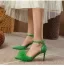 Chic / Beautiful Green Prom Bow Womens Shoes 2023 Ankle Strap 8 cm Stiletto Heels Pointed Toe High Heels